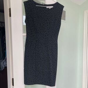 Ann Taylor LOFT Black Patterned Sheath Dress